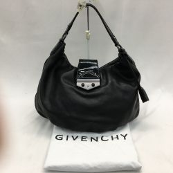 ▼▼ GIVENCHY ジバンシー レディースバッグ レザー×エナメル 劣化有 S10151 ブラック Cランク