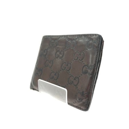  GUCCI グッチ メンズ 二つ折り財布 グッチシマ シグネチャー レザー 146223 ブラウン