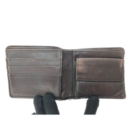  GUCCI グッチ メンズ 二つ折り財布 グッチシマ シグネチャー レザー 146223 ブラウン