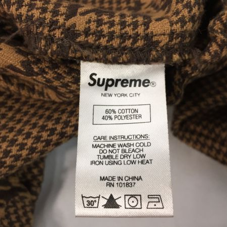  Supreme シュプリーム HOUNDSTOOTH LOGOS SNAP FRONT JACKET SIZE L ブラウン