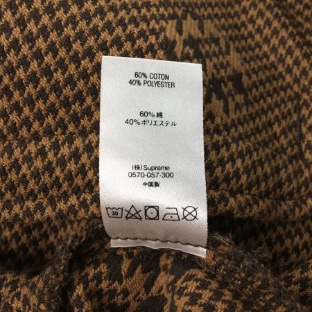  Supreme シュプリーム HOUNDSTOOTH LOGOS SNAP FRONT JACKET SIZE L ブラウン
