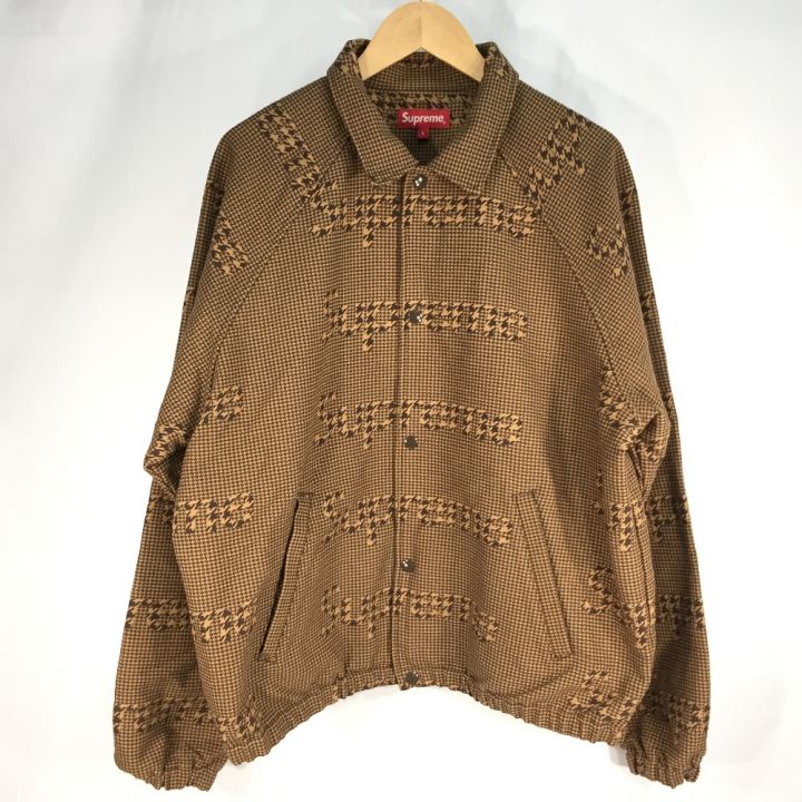 Supreme シュプリーム HOUNDSTOOTH LOGOS SNAP FRONT JACKET SIZE L  ブラウン｜中古｜なんでもリサイクルビッグバン