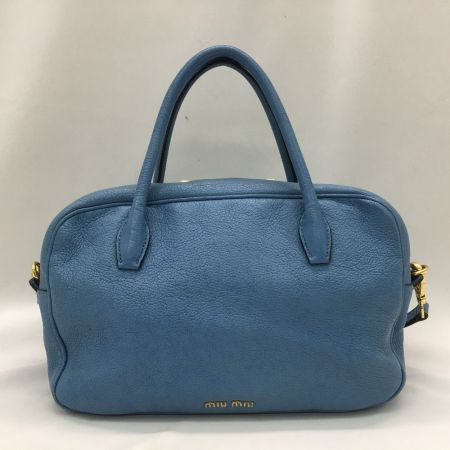  MIU MIU レディース 2WAYハンドバッグ ショルダーバッグ ツートンカラー ブルー×ホワイト