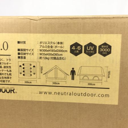  NEUTRAL OUTDOOR ニュートラルアウトドア LG テント 4.0 NT-TE10