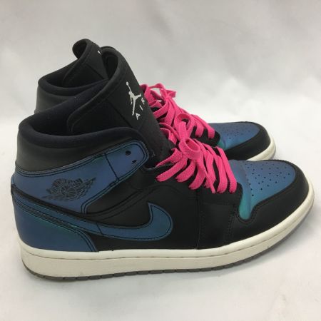  NIKE ナイキ ウィメンズ エアジョーダン1 ミッド "イリディセント" ブラック/ペール アイボリー BQ6472-009 ブルー