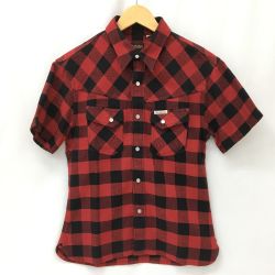▼▼ The Flat Head フラッドヘッド ブロックチェック ウエスタンシャツ SIZE 38 CW-81HW レッド Sランク