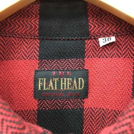  The Flat Head フラッドヘッド ブロックチェック ウエスタンシャツ SIZE 38 CW-81HW レッド
