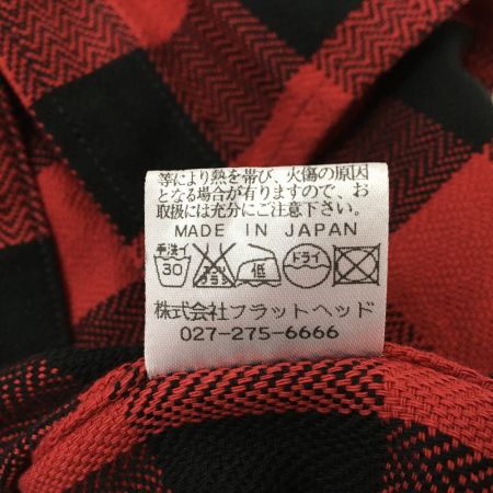  The Flat Head フラッドヘッド ブロックチェック ウエスタンシャツ SIZE 38 CW-81HW レッド