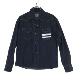 ▼▼ JAPAN BLUE co.,ltd 桃太郎ジーンズ メンズ デニムシャツ 長袖 38 ブルー Aランク