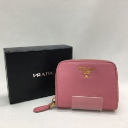 ▼▼ PRADA プラダ レディース コインケース コンパクトウォレット サフィアーノ 1M0268 ピンク Cランク