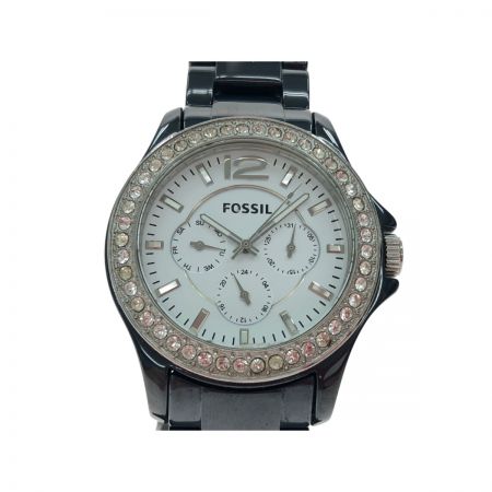  FOSSIL フォッシル レディース腕時計 クオーツ RILEY ライリー セラミック クリスタル CE1045 ネイビーブルー