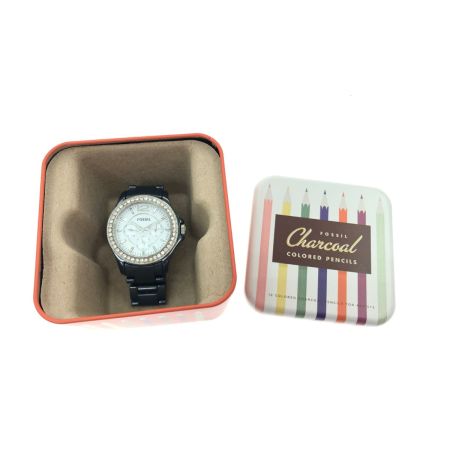  FOSSIL フォッシル レディース腕時計 クオーツ RILEY ライリー セラミック クリスタル CE1045 ネイビーブルー