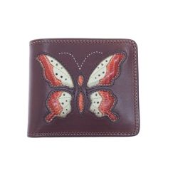 ▼▼ KC,s 二つ折り財布 レザー アゲハ蝶 Bランク