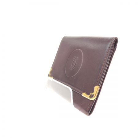  Cartier カルティエ レディース コインケース マストライン カーフレザー ボルドー