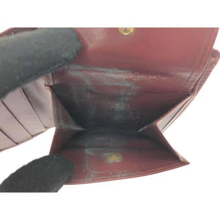  Cartier カルティエ レディース 二つ折り財布 マストライン ゴールド金具 ボルドー