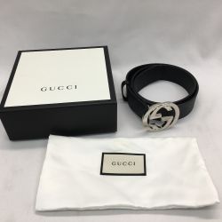 ▼▼ GUCCI グッチ メンズ GGスプリームキャンバス インターロッキングG 411924 ブラック Bランク