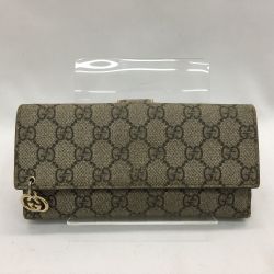 ▼▼ GUCCI グッチ レディース長財布 GG PIERCE 212104 2067 グレー Bランク