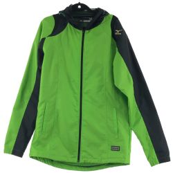 ▼▼ MIZUNO ミズノ メンズ MIZUNO ウィンドブレーカーXOサイズ セットアップ 黄緑Xブラック Bランク