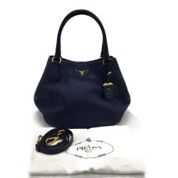 ▼▼ PRADA プラダ 2WAY ショルダーバッグ トートバッグ BN2792 ネイビー Aランク