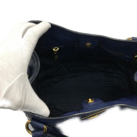  PRADA プラダ 2WAY ショルダーバッグ トートバッグ BN2792 ネイビー