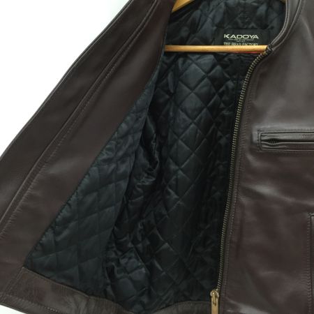  KADOYA シングル ライダースジャケット 革ジャン レザージャケット ブラウン