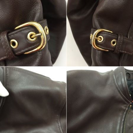  KADOYA シングル ライダースジャケット 革ジャン レザージャケット ブラウン