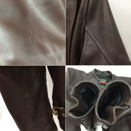  KADOYA シングル ライダースジャケット 革ジャン レザージャケット ブラウン