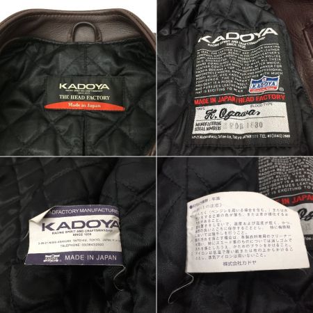  KADOYA シングル ライダースジャケット 革ジャン レザージャケット ブラウン