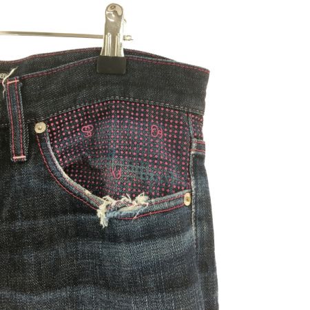  stussy ステューシ メンズ デニム 水玉プリント S  ネイビー