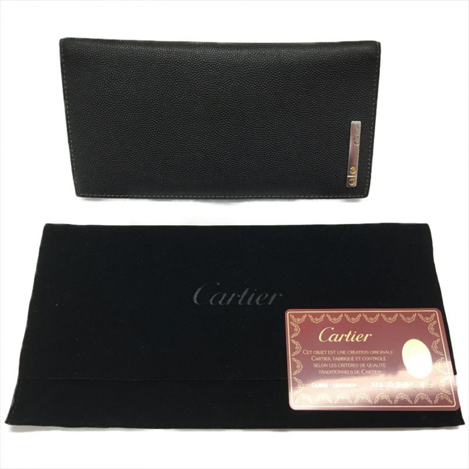 中古】 Cartier カルティエ メンズ長財布 二つ折り サントス ロング 