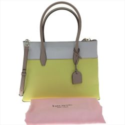 ▼▼ Kate Spade ケイトスペード レディース2WAYバッグ ミディアム サッチェル バイカラー WKRU6761 イエロー Aランク