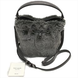 ▼▼ Kate Spade ケイトスペード 2WAY エヴァ フォー ファー スモール バケット WKR00082 ｸﾞﾚｰｷｬｯﾄ グレー Aランク