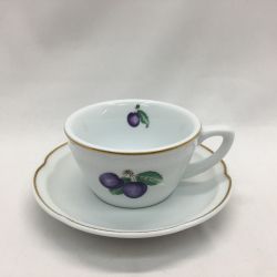 ▼▼ RICHARD GINORI リチャード・ジノリ 洋食器 ボンジョルノシリーズ プルーン カップ&ソーサー Aランク