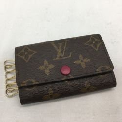 ▼▼ LOUIS VUITTON ルイヴィトン モノグラム キーケース ミュルティクレ6 イニシャル入 フューシャ M60701 Aランク