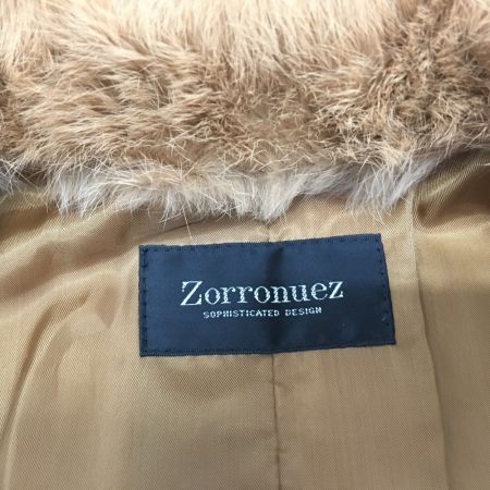 Zorronuez ゾロヌーズ レディースコート 毛皮 ファー ラビット 11AR ライトブラウン