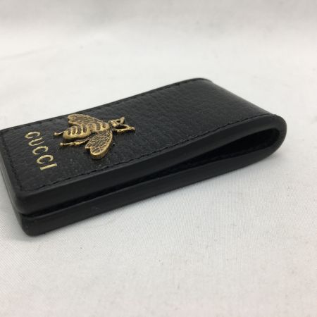 中古】 GUCCI グッチ レザーマネークリップ アニマリエ メタルビー