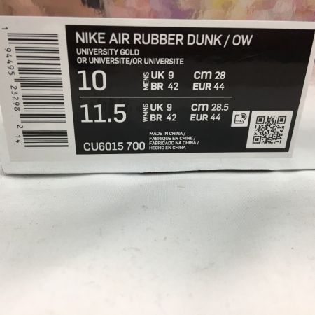  NIKE ナイキ ナイキ×オフホワイト エア ラバー ダンク ユニバーシティゴールド オレンジ