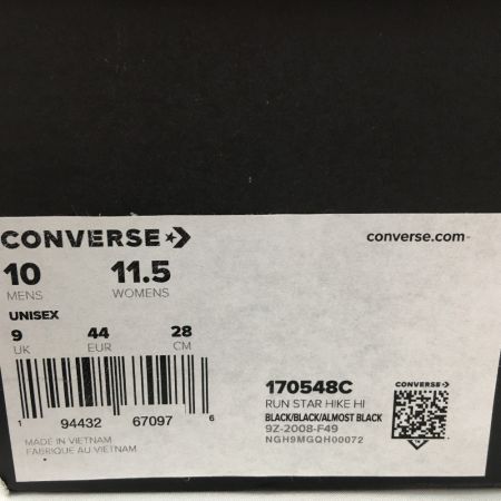  CONVERSE コンバース メンズ ハイカットスニーカー RunStarHike Leather 170548C ブラック