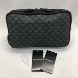 ▼▼ EMPORIO ARMANI エンポリオアルマーニ セカンドバッグ クラッチバッグ  Y4R073 ブラック Aランク