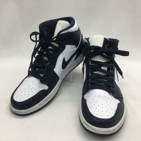  NIKE ナイキ スニーカー AIR JORDAN 1 MID White Metallic Gold Obsidian 554724-174 ホワイト×ブルー