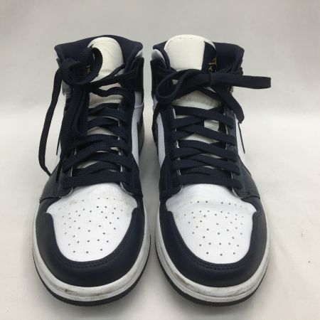  NIKE ナイキ スニーカー AIR JORDAN 1 MID White Metallic Gold Obsidian 554724-174 ホワイト×ブルー