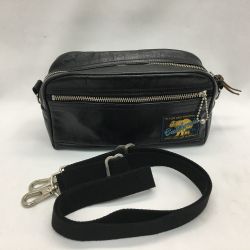 ▼▼ RAINBOW COUNTRY レザー ショルダーポーチ ホースハイド ブラック Cランク