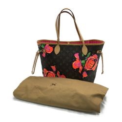 ▼▼ LOUIS VUITTON ルイヴィトン レディース トートバッグ ネヴァーフルMM モノグラム・ローズ M48613 ブラウン Aランク