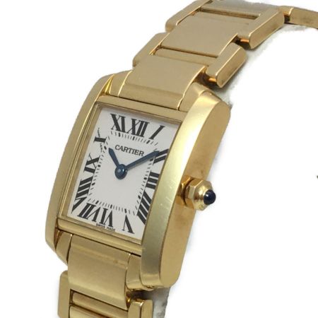  Cartier カルティエ レディース腕時計 クオーツ タンクフランセーズ 18K 金無垢 2385