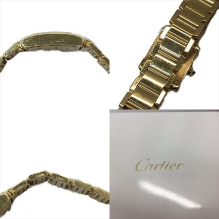  Cartier カルティエ レディース腕時計 クオーツ タンクフランセーズ 18K 金無垢 2385