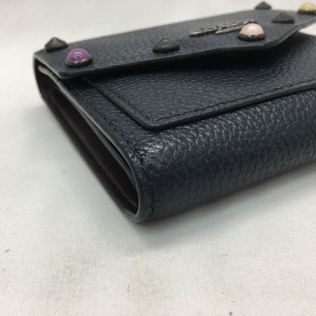 中古】 COACH コーチ レディース 三つ折り財布 リベット ポリッシュド