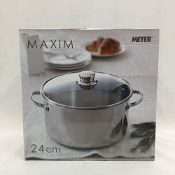 ▼▼ MEYER 両手鍋 MAXIM 24㎝ IH対応 ステンレス フッ素樹脂加工 Sランク