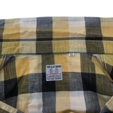 The Flat Head フラッドヘッド メンズ 長袖シャツ チェック 42 イエロー