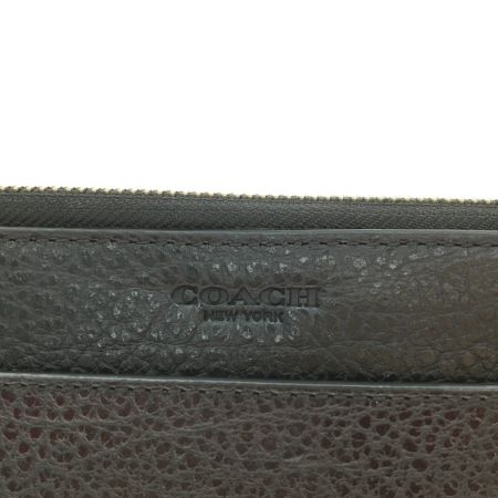  COACH コーチ レザー ダブル ジップ トラベル オーガナイザ F67624 ブラック