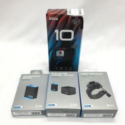 ▼▼ GOPRO ゴープロ HERO10 ブラック 別売りバッテリー・充電器・スタンド付き CHDHX-101-FW Aランク